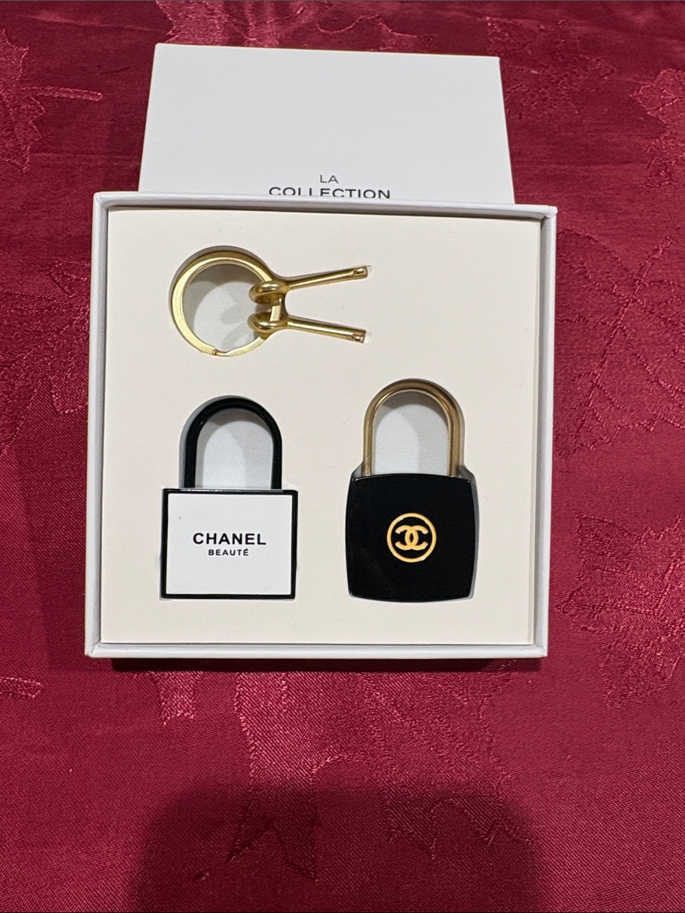 CHANEL Beaute Black & White Padlocks with  Keys